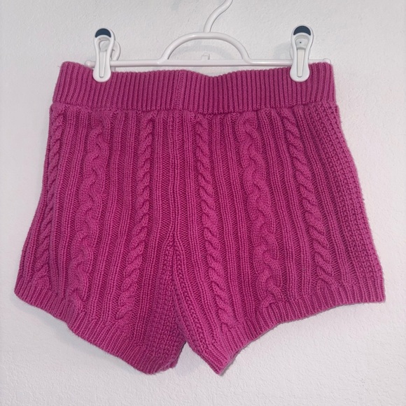 Pink Cable Knit Micro Shorts - Picture 3 of 9